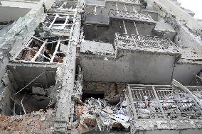 Impact of Russian overnight attack in Shevchenkivskyi district of Kyiv